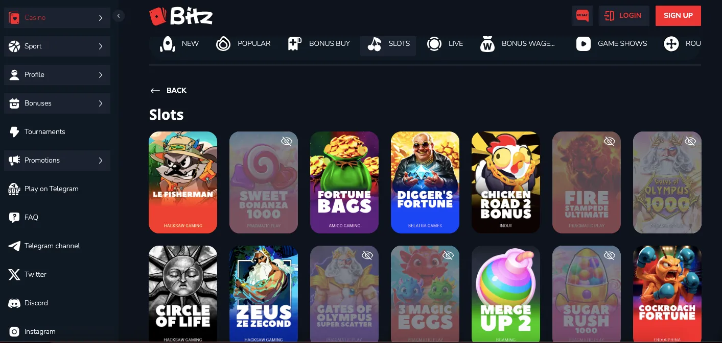 Bitz.io slots