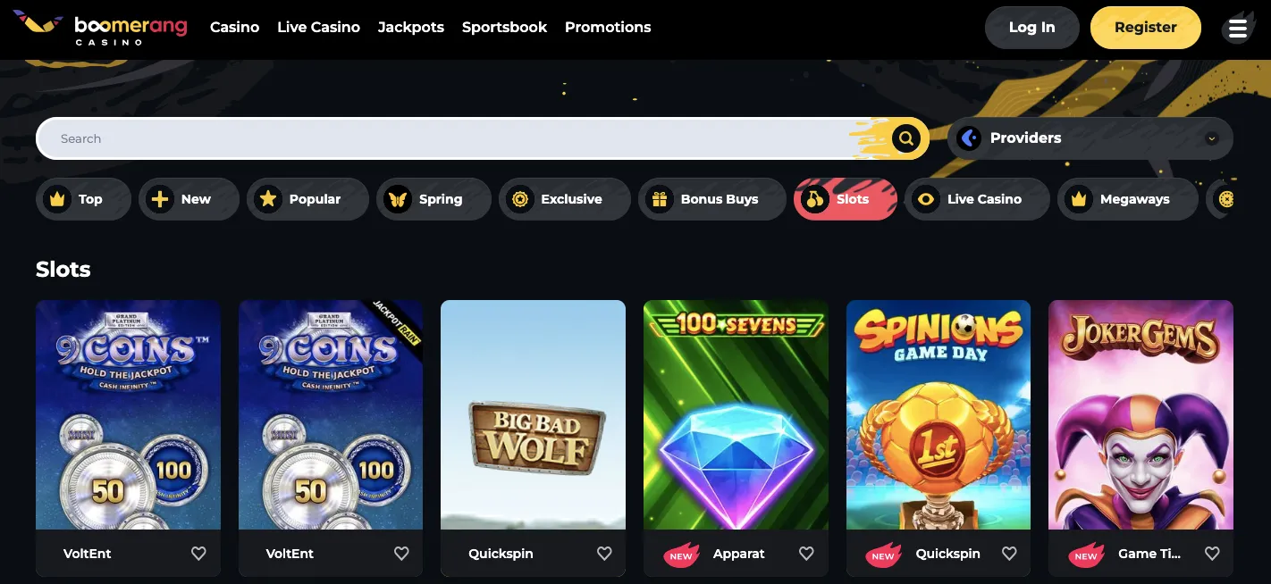 Boomerang casino slots