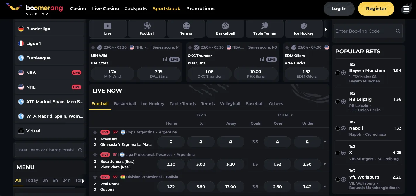Boomerang casino sports betting