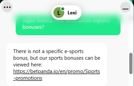 Betpanda esports info customer support