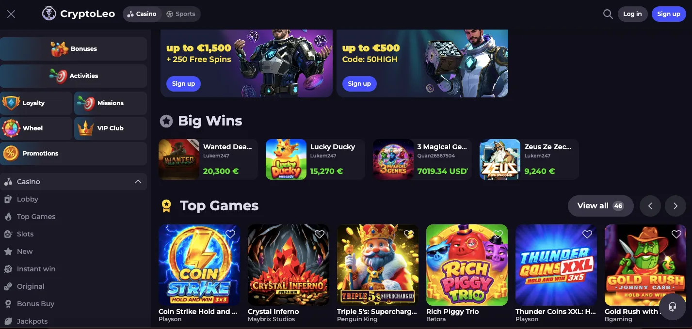 Cryptoleo game providers