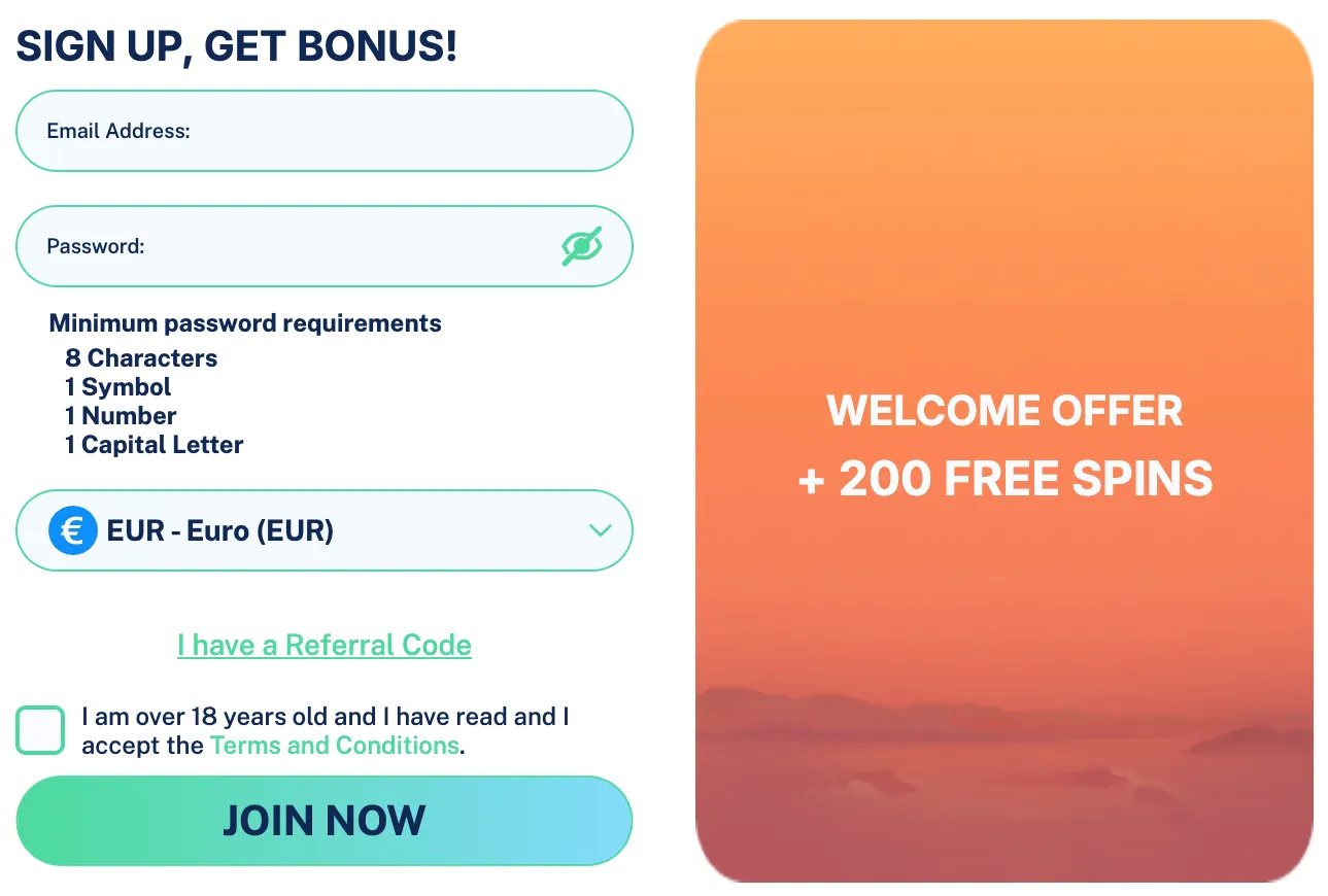 Dailyspins casino sign up and registration