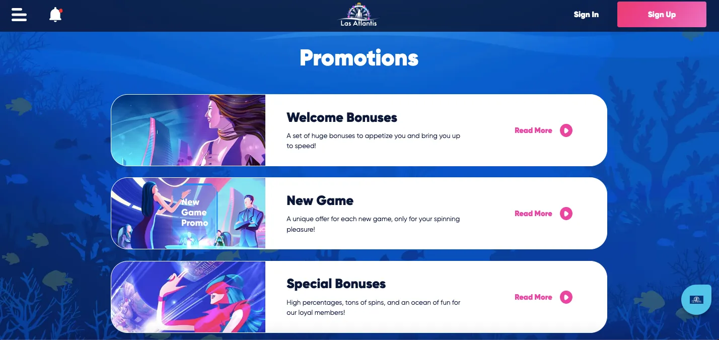 Las Atlantis casino bonuses and promotions