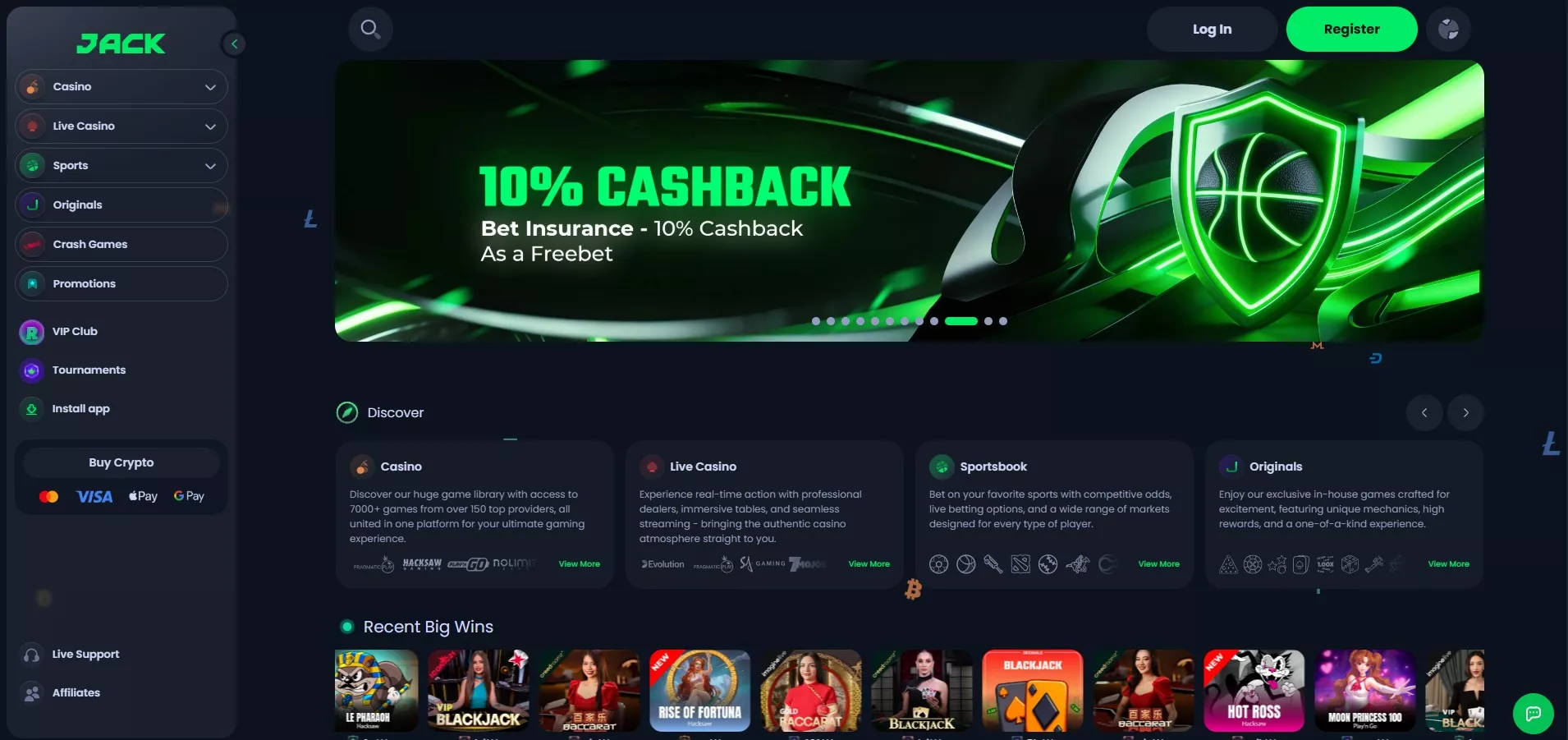 Jack.com Review - Homepage