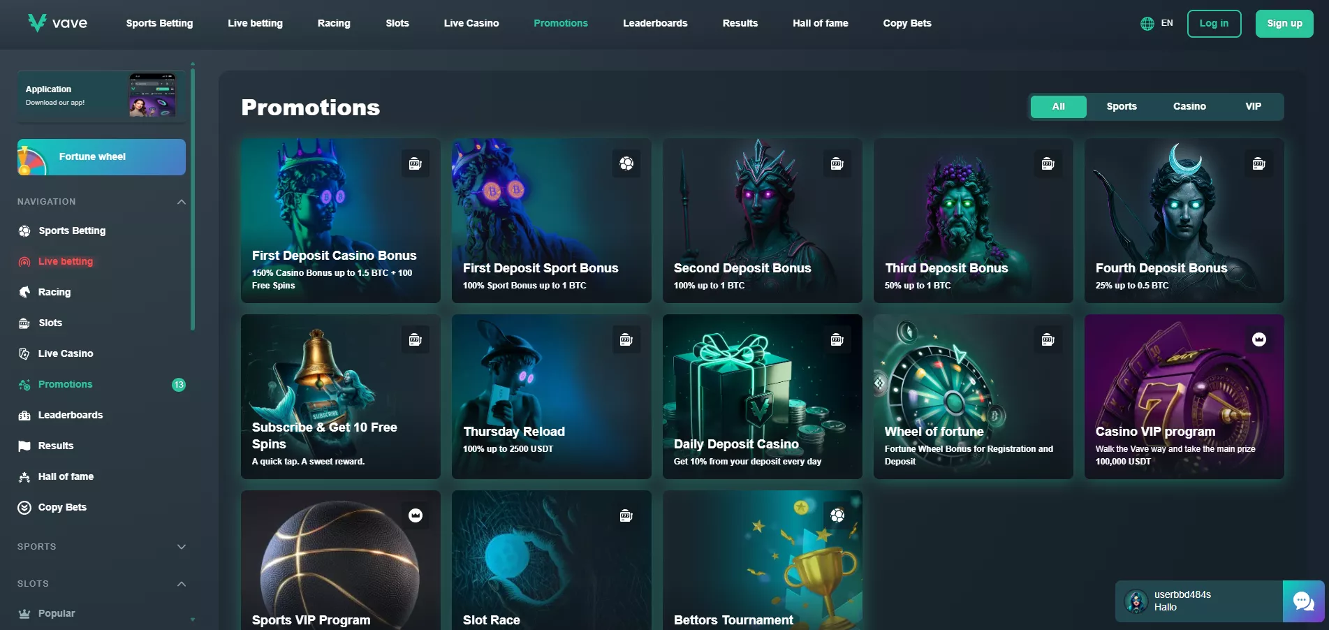 Vave Review: Bonuses and Promotions