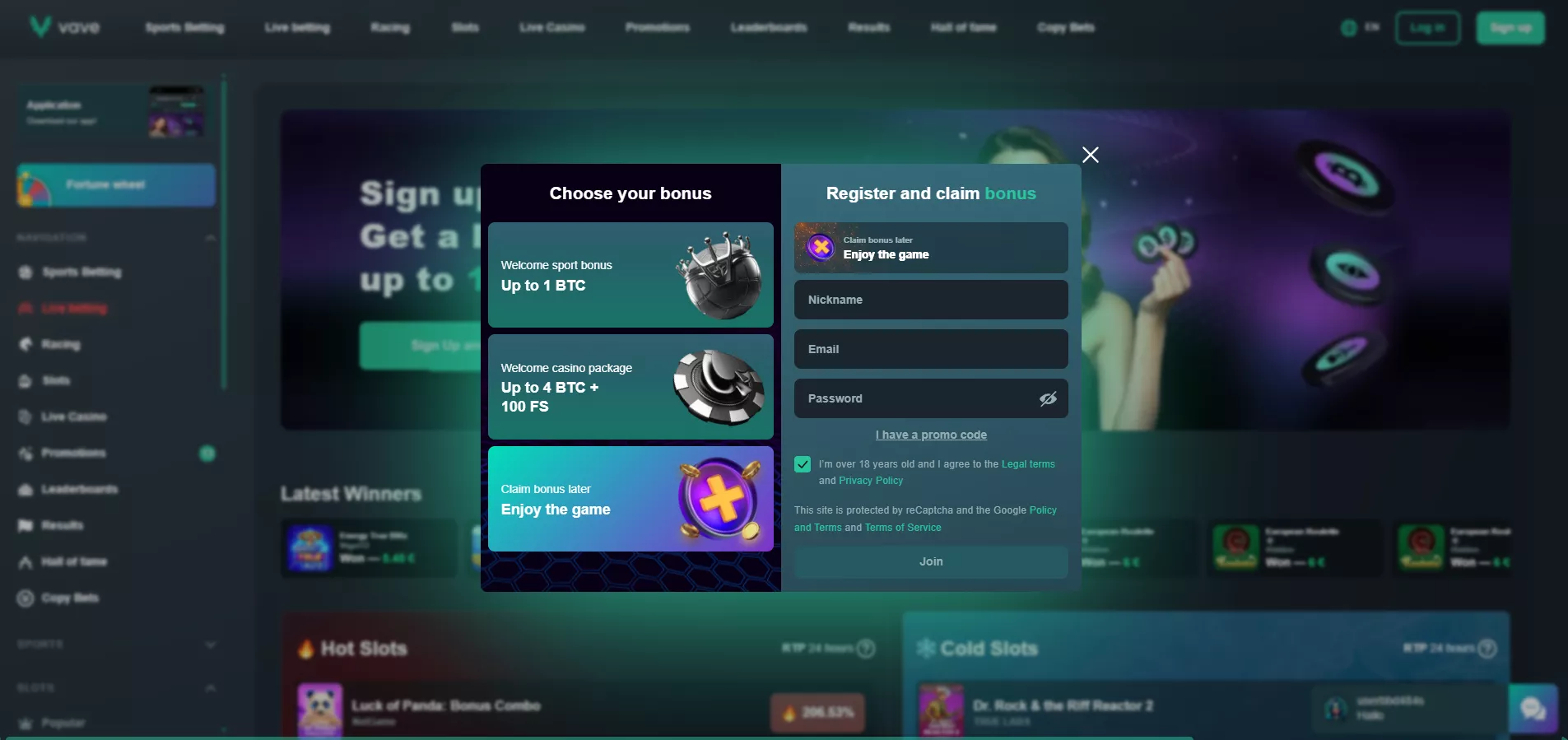 Vave Review: Registration
