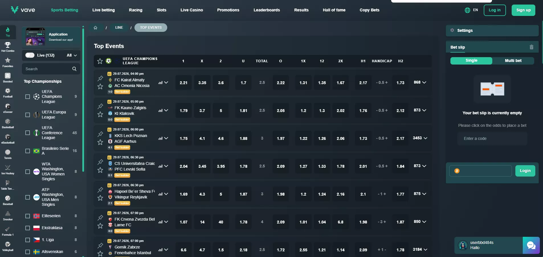 Vave Review: Sportsbook