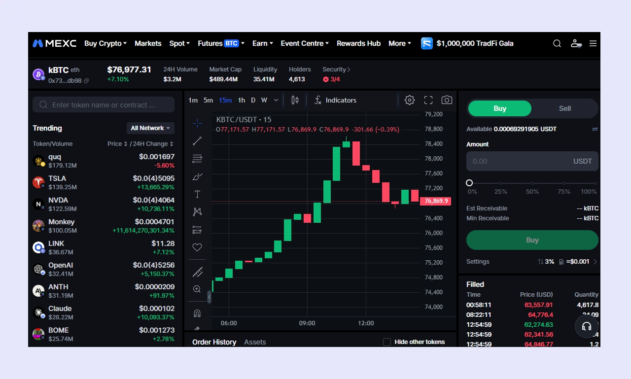 MEXC On-Chain trading