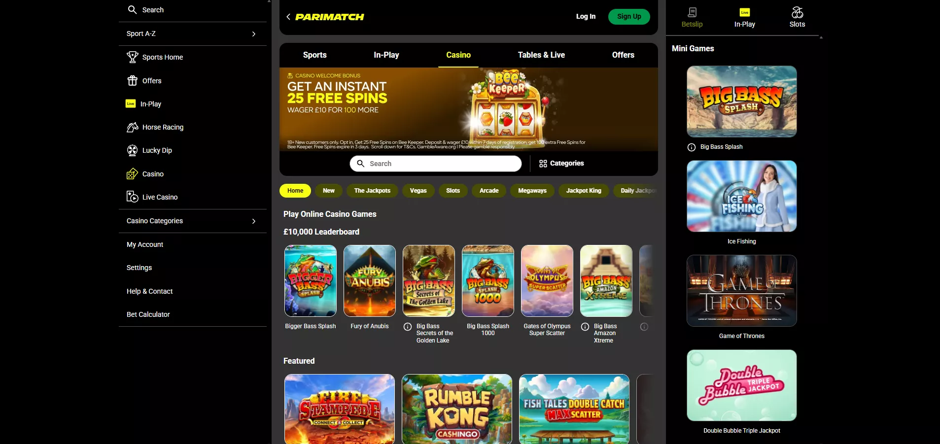 Parimatch Review: Casino