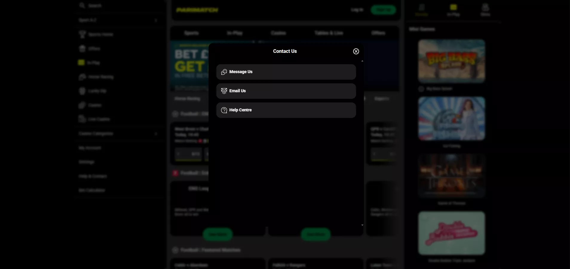 Parimatch Review: Customer Support