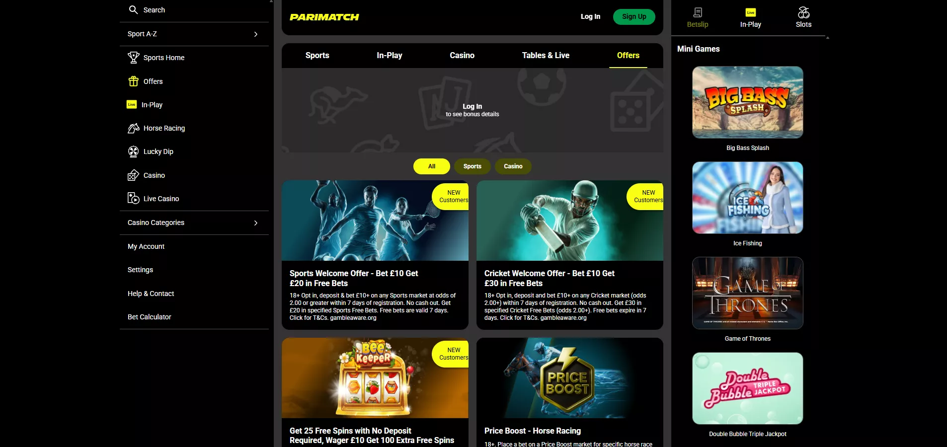 Parimatch Review: Promotions